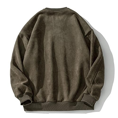 Men's And Winter Vintage Loose Trend Heavy Suede Crewneck Coat Hoodie Men's 2xl Hoodie2