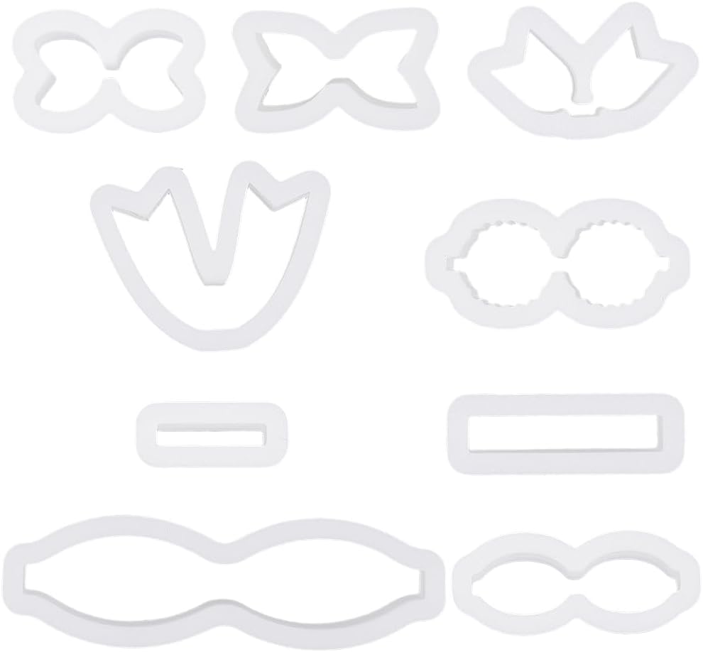 SUNNYCLUE 1 Box 12pcs Bow Clay molds Plastic Clay Cutters Small Mini Conquette Bowknot Bowtie Ribbon Bar Shape moldsling Cutter Sets for Women Earring Making Christmas Supplies Crafting Accessories