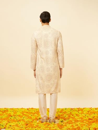 Image of Manyavar Men's Embroidered Kurta Pajama Set (2pcs)