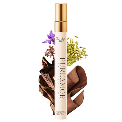 PUREAMOR Pheromones Perfumes for Women, Pepper & Spicy Sandalwood Perfume, Long Lasting Men Eau de Parfun, Premium Scent Blend Perfumes for Women, 0.41 fl. Travel Perfume Spray