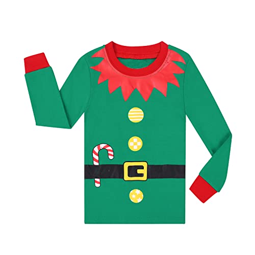 Benaive Boys Christmas Pajamas Kids Xmas Holiday Pjs 100% Cotton, 2-Piece Boys Sleepwear Long Sleeves Set Size 6 - image 3