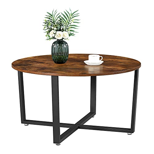 Image of VASAGLE Coffee Table with Storage Shelf, 39.4 x 21.7 x 17.7 Inches