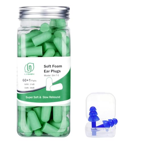 LYSIAN Ultra Soft Foam Earplugs for Sleep 38dB...