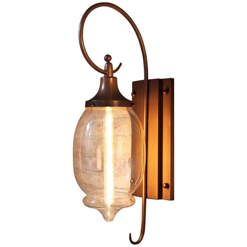 Applique murale extérieure luminaire antirouille de porche avec abat-jour en verre