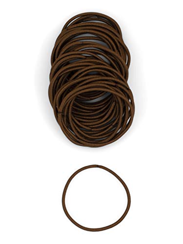Heliums Medium Brown Thin 2Mm Hair Elastics, Color Match Hair Ties For Fine Hair, 1.75 Inch Standard Size - 40 Count #TOP23