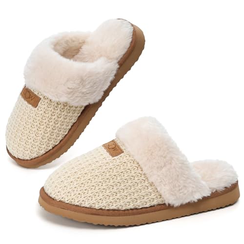 OOW Cozy House Slippers for Women with Memory Foam Soft Warm Fuzzy Slippers Women Home Womens Slipper Shoes for Indoor2
