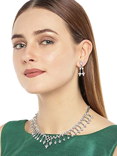 Women's Shimmering Austrian Diamonds Studded Necklace Set