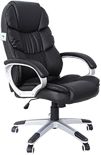 SONGMICS Office Executive Swivel Chair with 76 cm High Back Large Seat and Tilt Function Computer Chair PU Black OBG24BUK