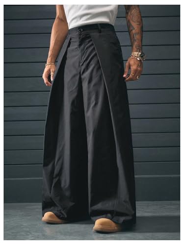 Verdusa Men's Wide Leg Dress Pants Business Casual Baggy Trousers with Pockets4