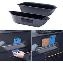 TOPINSTALL 2PCS Front Door Storage Box Compatible with Ford Bronco 2021-2026 Accessories, Phone Holder Door Grab Handle Pocket Storage Organizer ABS Plastic Not for Sport