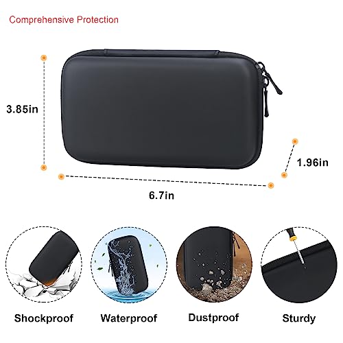 Image of Elonbo Carrying Case for Etekcity TENS Unit Muscle Stimulator Machine, Hard Travel Organize Bag for Electric Pulse Massager, Extra Mesh Pocket Fits Electrode Pads Lead Wires Charger, Black+Black