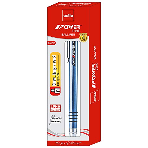 Image of Cello Aspro Mavro Ball Pen Set (Bulk Pack of 50 pens with Stand- Assorted) Power Ballpen-Blue [Count of 10]