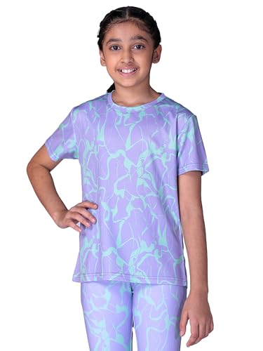 Image of Girl's Active Sports Wear Solid Short Sleeve Running Workout Tshirts Athletic Tops Lightweight Quick Dry Training Yoga Round Neck Tshirt (4 to 14 YRS)