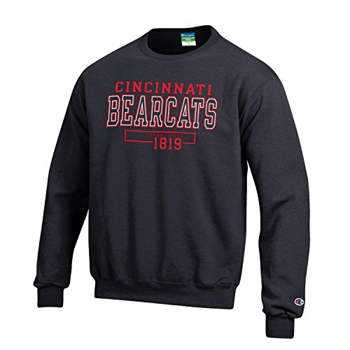 Champion NCAA Mens Long Sleeve Eco Powerblend Sweatshirt Unisex Officially Licensed Crewneck Fleece Cincinnati Bearcats Large