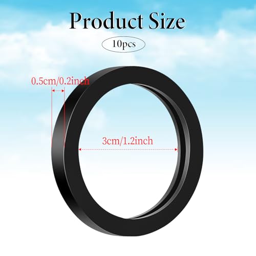 10 PCS Gas Can Spout Gaskets 1.2 Inch Inside Diameter, Replacement Gass Gaskets Sealing Rings Gasket Fuel Can Spout Seal Rubber Gasket Rubber Replacement GassGasket for Most Gas Cans Spout - Thumbnail 2