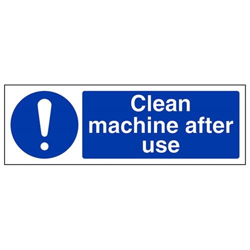 V Safety Clean Machine After Use 300 x 100 mm - Glow In The Dark Self
