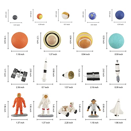 19 Pcs Astronaut Space Figurine Planets Solar System Space Shuttle Space Exploration Sets For Diy Decoration Birthday Gifts Cake Toppers Party Favor #TOP1