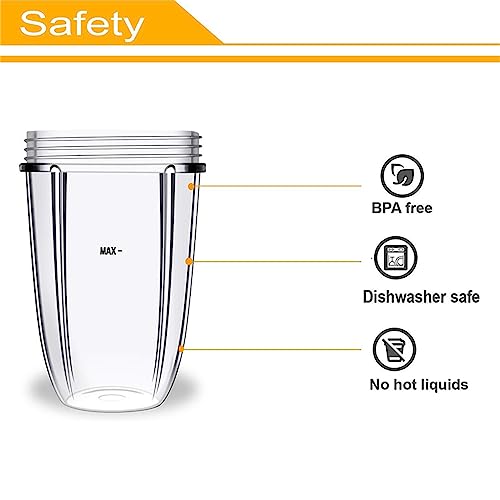 2Pzs Vasos de Licuadora Repuestos 18oz Transparente miniatura 3