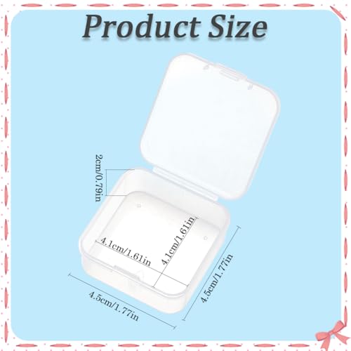 Image of 30Pcs 1.7 x 1.7 x 0.8In Plastic Bead Storage Containers Small Bead Containers Mini Clear Square Bead Storage and Organizer Boxes with Hinged Lid for DIY Art Craft Accessor Tiny Items Storage