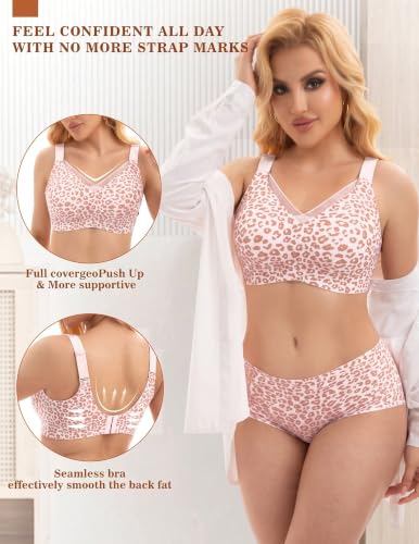 Image of PoseFree Seamless Jelly Bra Wireless Supportive V Mesh Bra for Older Women | Full Coverage,Everyday,Buttery Soft Invisible Under Tshirt Bralettes,No Underwire,Back Smoothing,Plus Size,All-Age Comfort