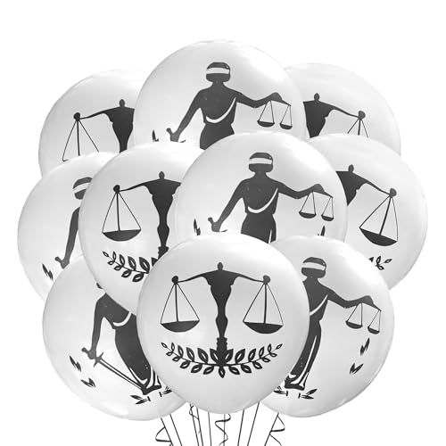 Malayan Products Law Balloons 12 Count Latex, Lady Justice Birthday Laywer Decorations, Paralegal Theme Party, Judge Legal, 12Inch Standard Size