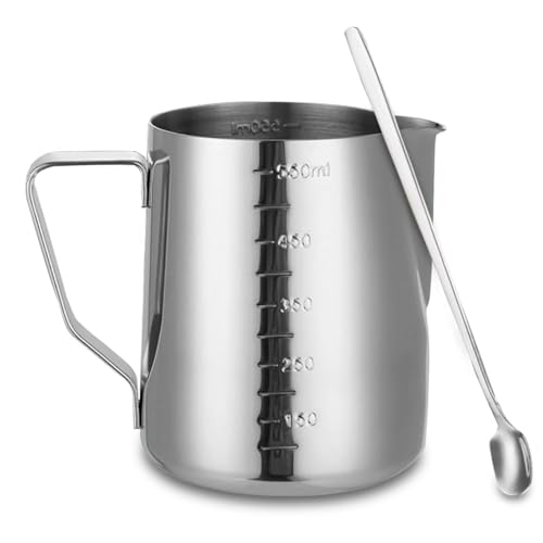 Uoimky Cera para derretir velas de 550 ml, de acero inoxidable, con graduación y cuchara, baño de agua, cuenco para hacer velas, fundir cera para hacer velas y manualidades