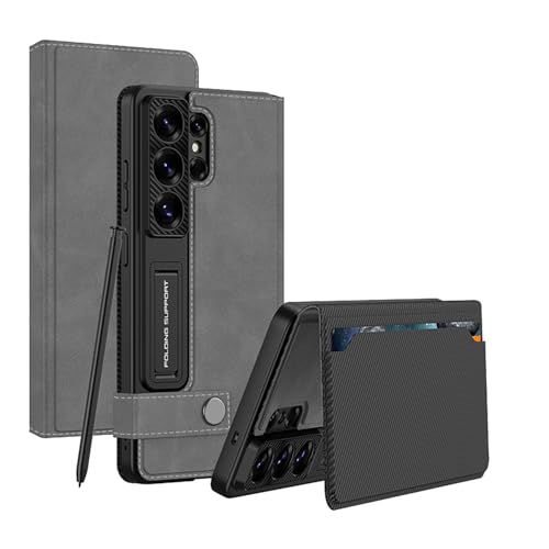 Housse portefeuille Samsung S26 Ultra grise pour vos sorties et vidéos