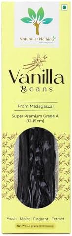 Gourmet Vanilla Beans from Madagascar | 40 Grams (16-18 Small Beans) | Super Premium Grade A (12-15 cm) Pods | Sticks | For Baking, Extract, Cooking, Ice Cream, Coffee Brew