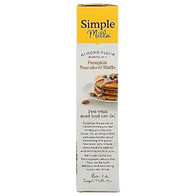 Simple Mills Almond Flour Pancake & Waffle Mix, Pumpkin - Gluten Free, Plant Based, Paleo Friendly, Breakfast 10.7 Ounce (Pack of 1)
