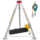 YATOINTO Confined Space Tripod Kit,1200 lbs Lifting Winch,Confined Space Rescue Tripod with 4.4' to 7' Legs and 98' Cable,Traditional Confined Spaces with 32.8' Protection and Storage Bag