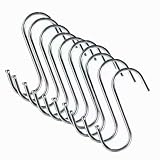 Edelstahl poliert Silber-Ton 20er Packung Gr??ere Rund S Geformt Haken in Poliertes Edelstahl Metall Gr??e 8cm