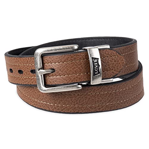 Levi's Cinto infantil para meninos com alça reversível, Bronzeado/preto, G