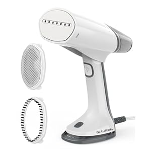 BEAUTURAL Travel Steamer for Clothes Portable Mini with Dual Voltage, Foldable Handheld Garment Fabric Wrinkle Remover, 100-220V Steam Iron for Worldwide Use Such as Europe, 1.6 Pounds