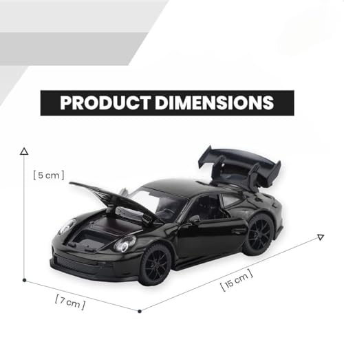 Image of Porsche 911 GT3 1:32 Diecast Model Car - Metal Pull‑Back Supercar with Openable Doors, Lights & Sounds, Realistic Toy for Kids & Adults, Birthday Gift (Colour as a per Stock)