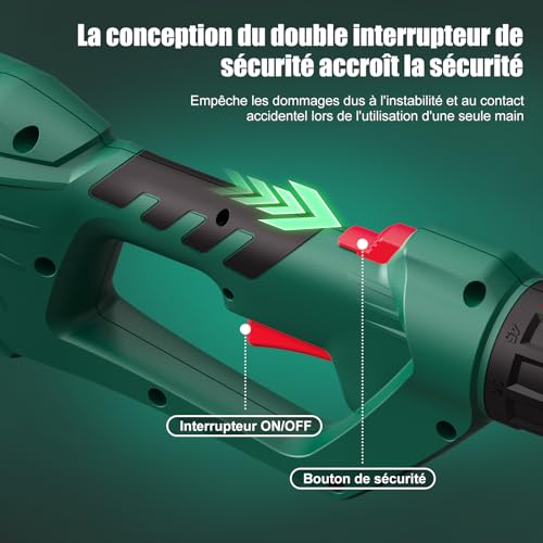 HYCHIKA Taille Haie Telescopique Electrique 900W, Elagueuse sur Perche, Electric Hedge Trimmer, Extensible 200-250 cm, Double Interrupteur et Double Poignée, pour Tailler Les Haies et Arbustes – vue 2