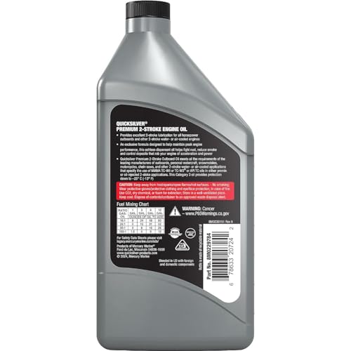 Quicksilver Premium 2-Stroke Marine Engine Oil, 1 Pint