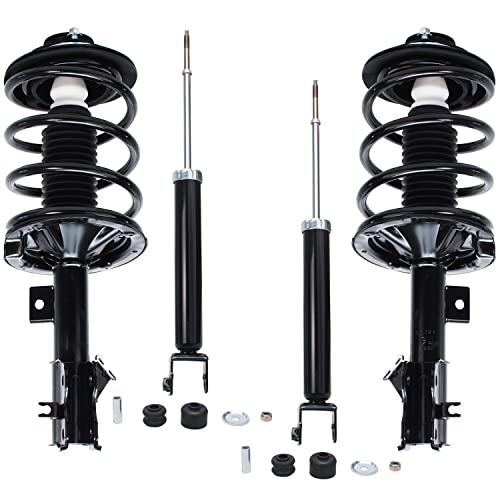 Image of Detroit Axle - Struts Shocks for Nissan Maxima 2004 2005 2006 2007 2008, 2 Front Complete Struts with Coil Spring Assembly 2 Rear Shock Absorbers Replacement