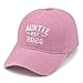 SoGoNati Auntie Est 2026 Hat Gift, Funny Embroidered Baseball Cap Vintage Cotton Dad Hat Adjustable Trucker Cap for Men Women Retro Style, Pink