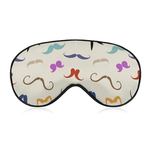 アイマスク カラフル ひげ 面白い 睡眠アイマスク 目隠し 眼帯 スリープマスク アイピロー 睡眠用 安眠 遮光 軽量 四季 通気性 長さ調節可能 男女兼用 旅行用