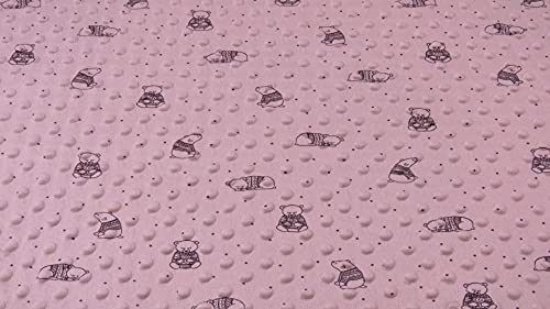 Tissu DIMPLE bébé vieux rose 500x150 cm idéal pour couverture et nid d'ange