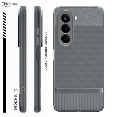 Image of Pikkme Back Cover for OnePlus Nord CE 6 Lite 5G Camera Protection 3D Hexa Cube Design Silicone Protective Bumper Case (Grey)