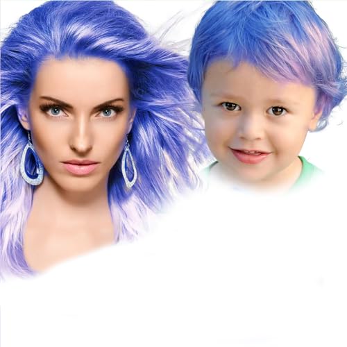 HaiolorPro Rouge Cire Colorante Cheveux Homme et Femme, Gel Spray Colorant Cheveux pour Enfants, Maquillage de Coloration Temporaire Cheveux Fêtes ou Cosplay (Bleu)