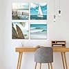 Artscope 4 Pieces Wall Art Canvas Prints - The Blue Sea Picture Painting- Modern Wall Artwork Framed for Bathroom Home Office Decor - 30 x 30 CM #5