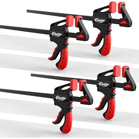 EHDY Bar Clamps for Woodworking, 12 Inch One-Handed Clamp/Spreader, Light-Duty Quick-Change F Clamp with 130lbs Load Limit, 4-Piece Cover