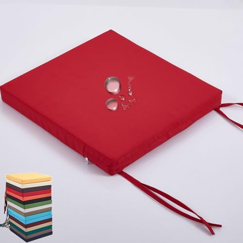 uyeoco Cojín para Silla 40/35/38/45/48/50cm｜Repelente｜con Cintas de sujeción｜Funda con Cremallera Desmontable｜Uso Interior y Exterior｜Ideal para Comedor, terraza, jardín u Oficina(Color 5,35x35x5cm)