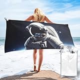FHEDVBN Astronauten-Strandtuch, übergroß, 69,8 x 139,7 cm, Mikrofaser, schnell trocknend, für Reisen, Camping, super saugfähig, leicht, Fitness-Handtücher für Schwimmbad, Urlaub, unverzichtbares