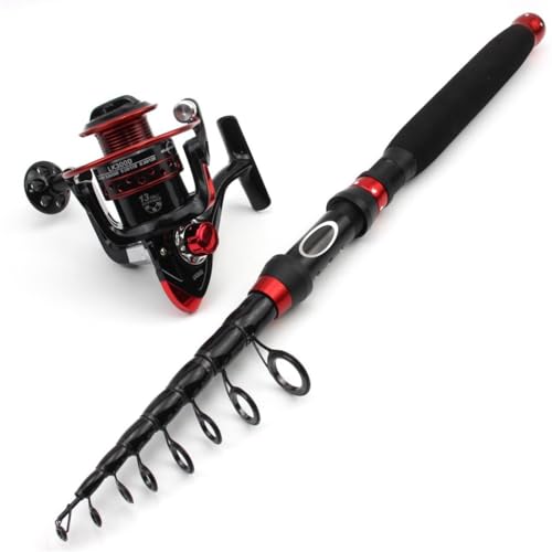 Image of Comfortable Extended Handle Carbon Short Section Contraction Road Sub Rod Fishing Gear Set Throw