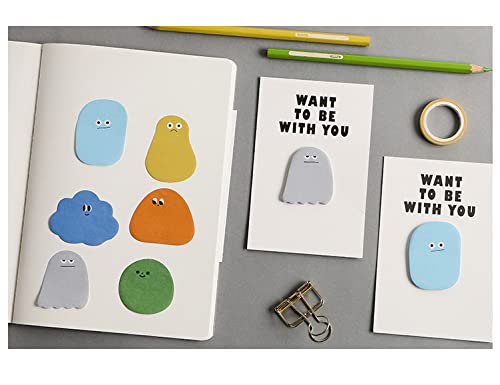 Amazon.co.jp: かわいいビーンズ付箋セット 6色 漫画メモステッカー