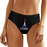 I Love Paris France Eiffel Tower Women's Underwear Thong Bikini G-String Panties Hipster Brief M