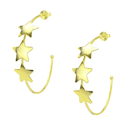 Sheila Fajl Silvina Star Statement Hoop Earrings in Gold Plated